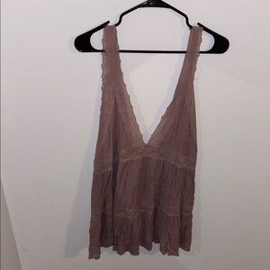 Free People Lace Trimmed Mauve Dress